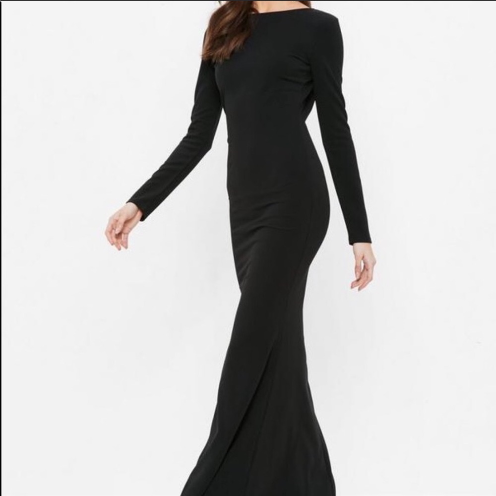 Black Fishtail Maxi Dress